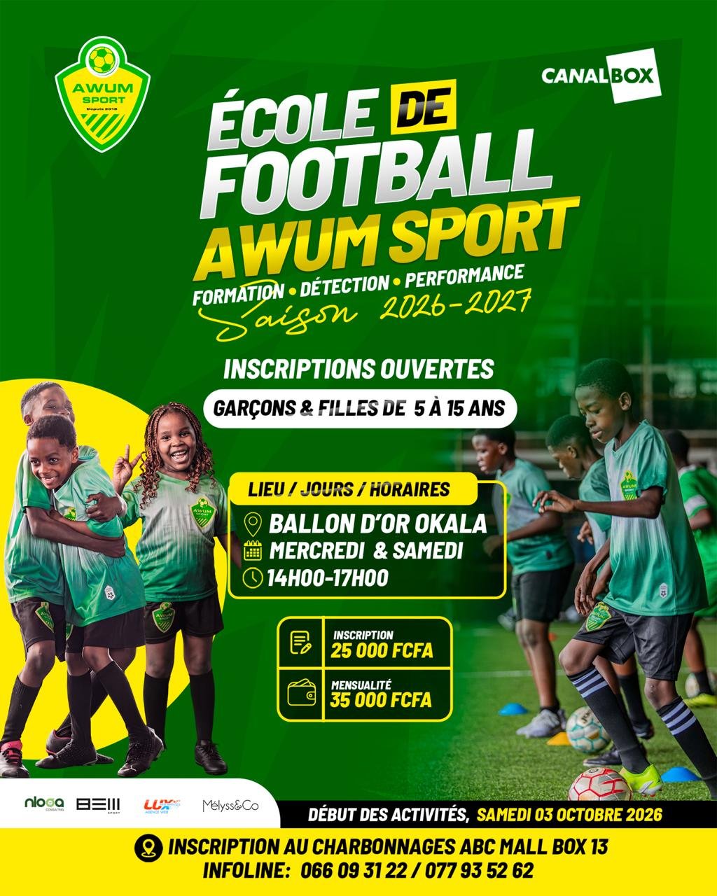 École de Football AWUM SPORT — inscriptions saison 2026-2027